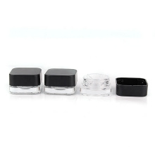 fancy quality square shaped eye cream glass jar 5ml with leakproof screw plastic cap